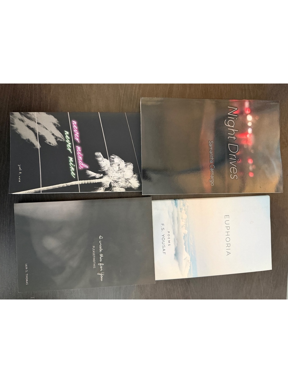 Lot of 4 Modern Poetry Books – F.S. Yousaf, Samantha Camargo & pleasefindthis